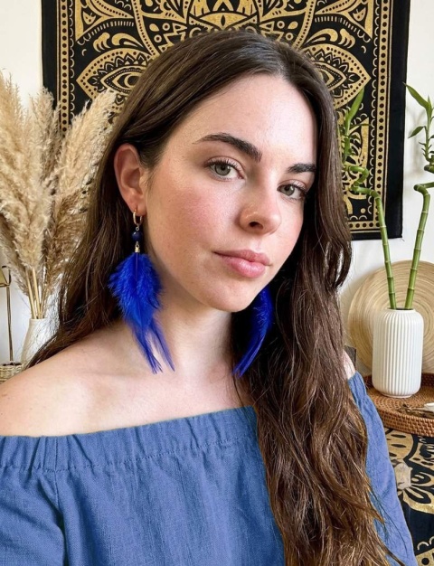 Szafirowe kolczyki z piór lapis lazuli